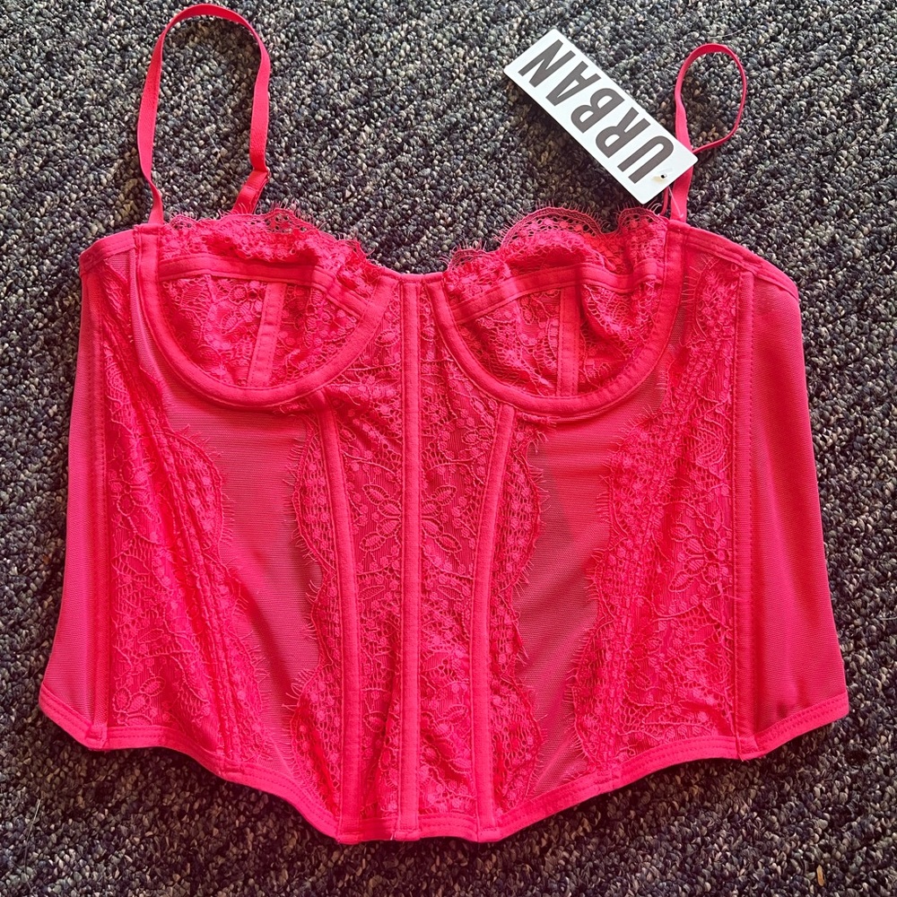 urban outfitters pink corset top NWT